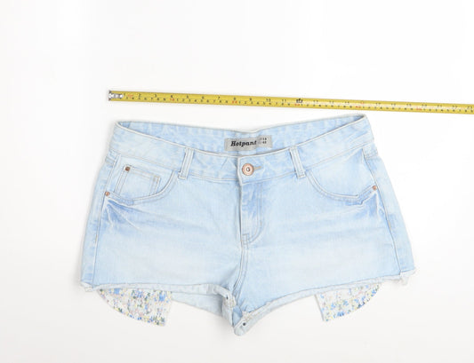 New Look Women Blue Denim Hot Pants Shorts Size 14