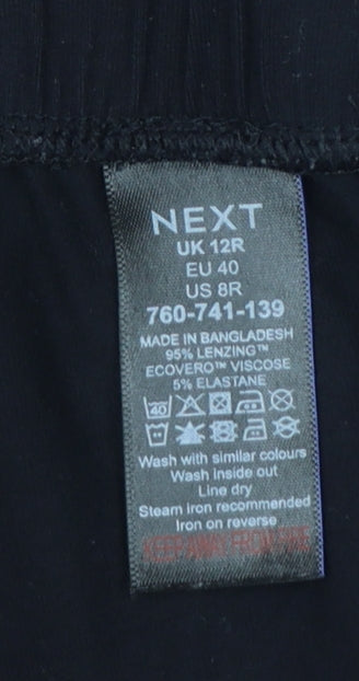 NEXT Women's Black Size 12 Viscose Jogger Trousers with Drawstring Waist