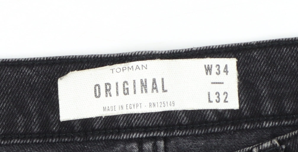 Topman Men's Black Original Tapered Jeans W34 L32 Denim