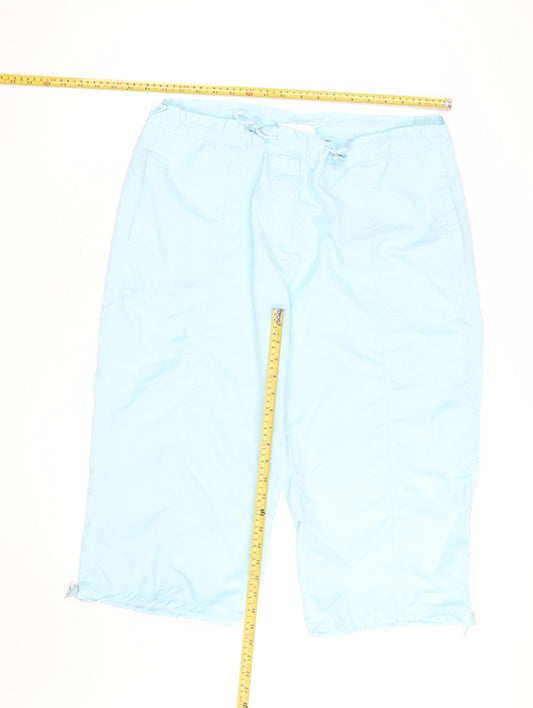 Emilio Blue Drawstring Cargo Bermuda Shorts Women Size 18