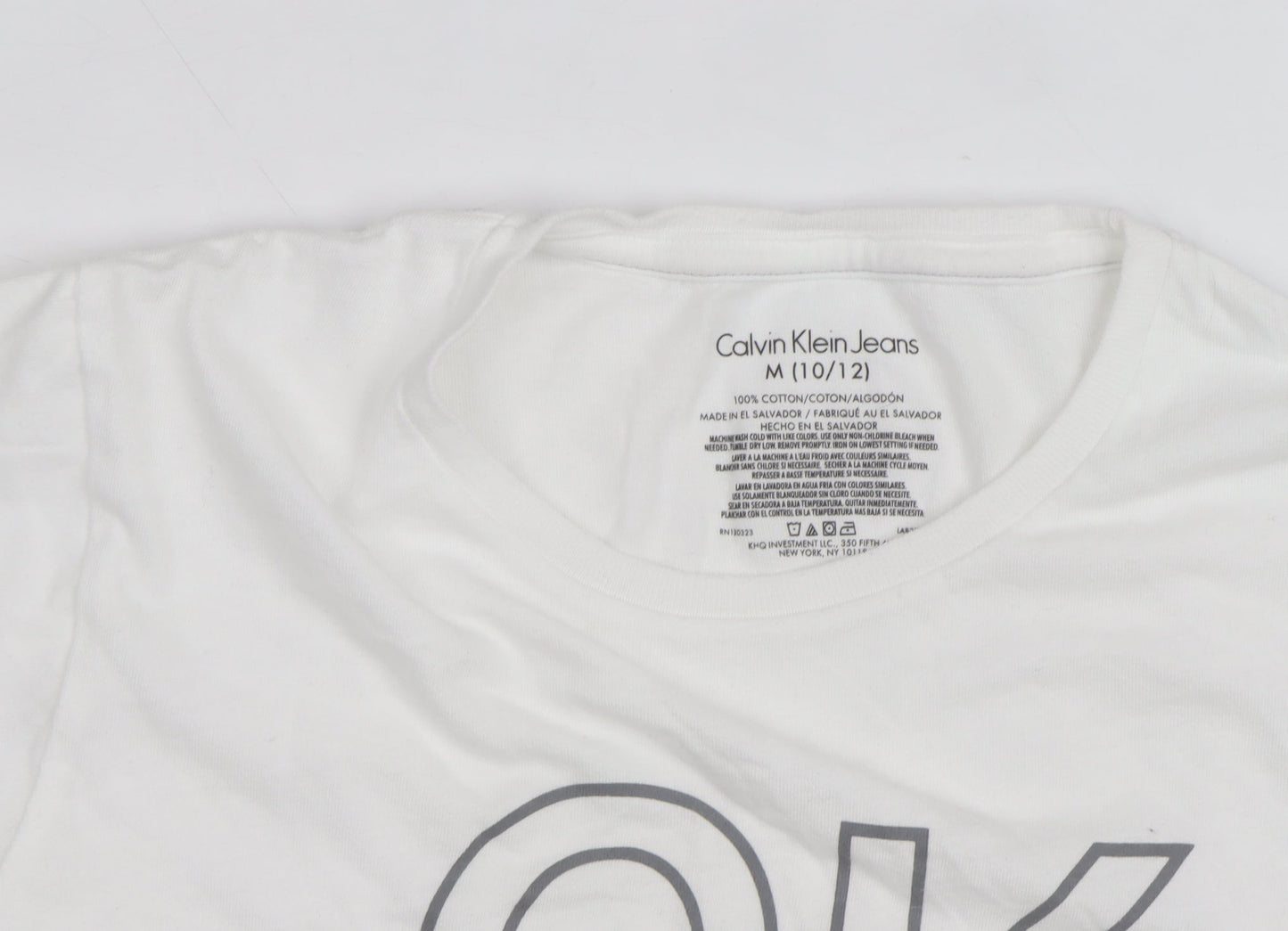Calvin Klein Jeans Women's White Cotton T-Shirt M 10/12