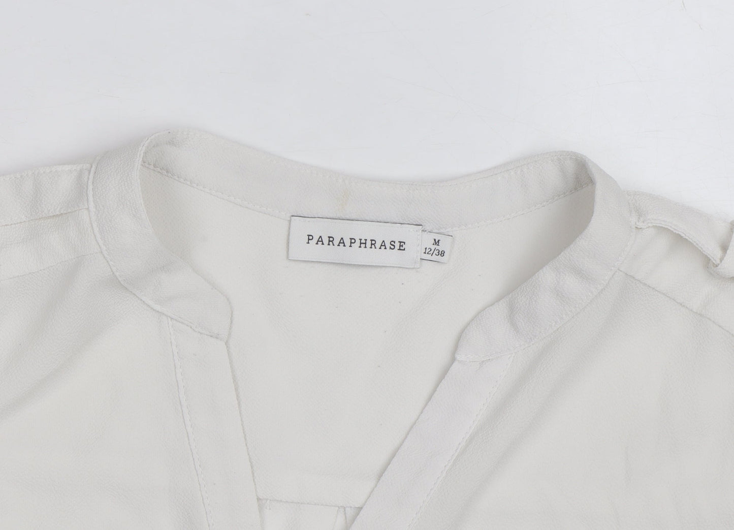 Paraphrase Women's White 3/4 Sleeve V-Neck Blouse Size 12