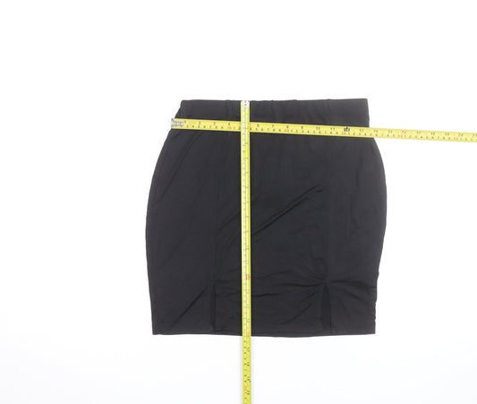 Boohoo Women Black Size 10 High Waist Pencil Skirt