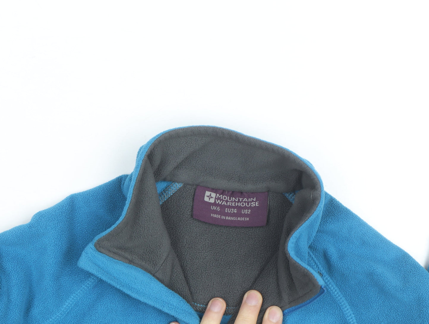 Mountain Warehouse Women Blue Fleece 1/2 Zip Pullover UK 6