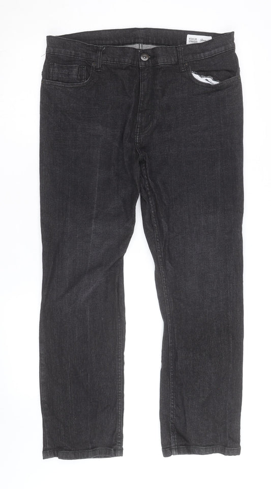 Additional front view of Denim & Co. Men's Black Straight Fit Jeans W34 L30