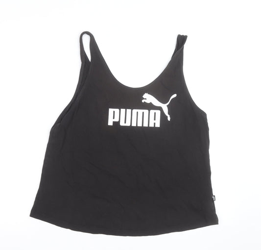 Puma Womens Black Sports Tank Top Size 14 Cotton Blend