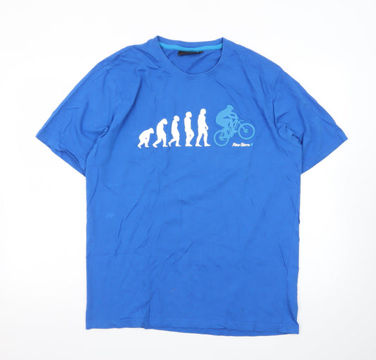 Peter Storm Men's Blue Funny Cycling Graphic T-Shirt Size L