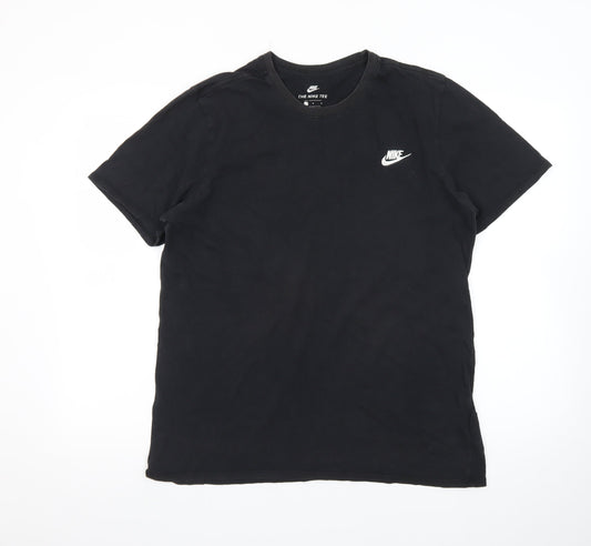 Nike Men's Black Short Sleeve Crew Neck Cotton Athletic T-Shirt L