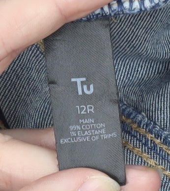 Tu Women’s Blue Relaxed Fit Mid Rise Boyfriend Jeans Size 12