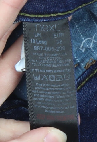 Next Women's Blue Skinny Jeans Size 10 Long Tall Stretch Denim