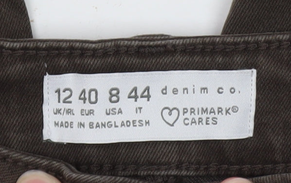 Primark Women Brown Skinny Jeans Size 12 High Rise Denim Co