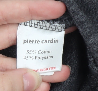 Pierre Cardin Men's Grey 1/4 Zip High Neck Cotton Jumper Size S