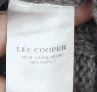 Additional view of Lee Cooper Men's Grey 2XL Cable-Knit Shawl Collar Jumper