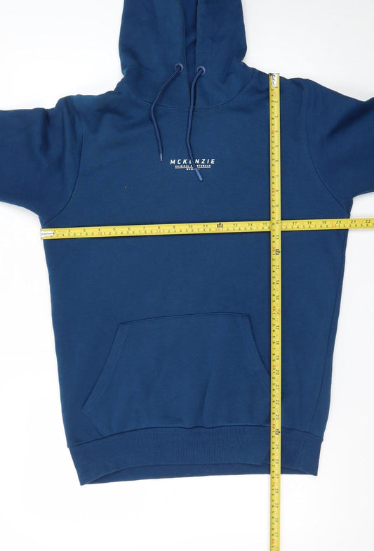 McKenzie Men's Blue Pullover Hoodie Medium Cotton Blend Casual