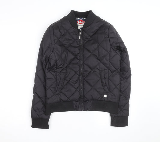 Lee Cooper Women's Black Quilted Bomber Jacket Size 8