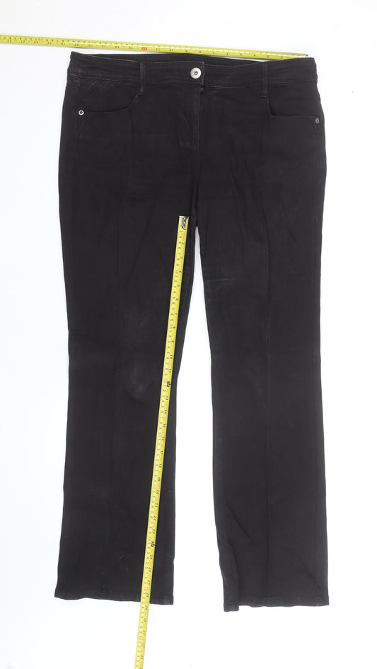 Wallis Women’s Black Stretch Straight Leg Jeans Size 16