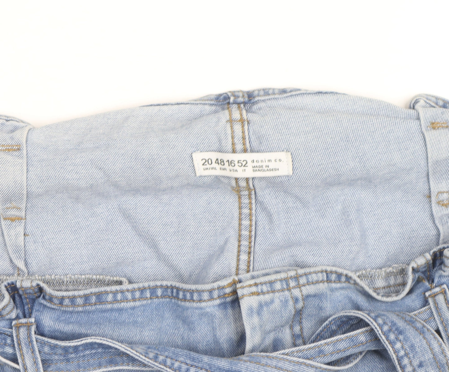 Denim Co. Men's Blue Belted Chino Denim Shorts Size M