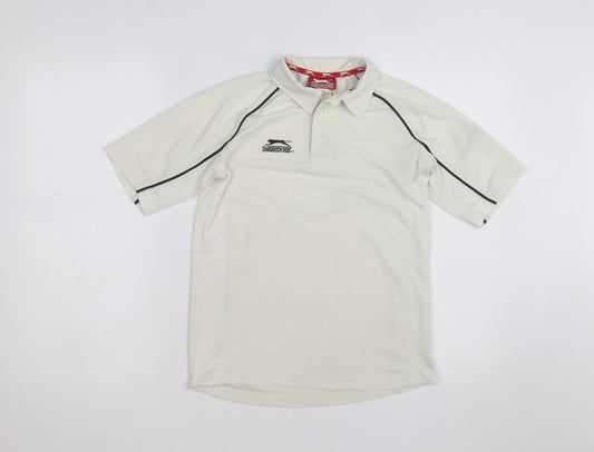 Slazenger Women's Ivory Polo Sports Top Size M Moisture Wicking