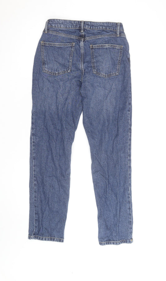 Additional front view of Denim Co. Women's Blue, size 12, Straight Leg Jeans