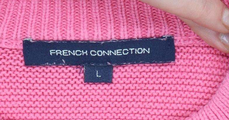 French Connection Women's Pink Cotton Short Sleeve Jumper L