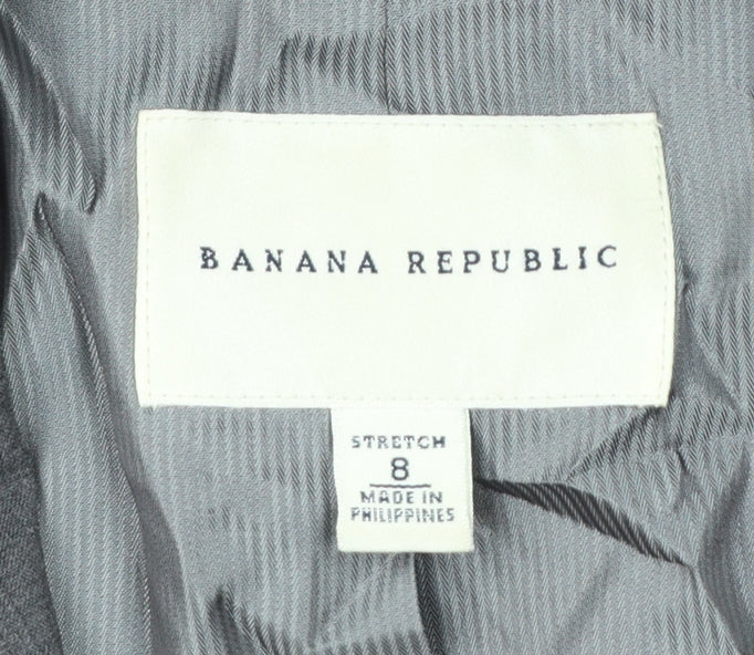 Banana Republic Women Grey Wool Blend Blazer Size 8 Single Breasted