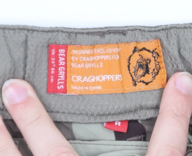 Craghoppers Bear Grylls Men's Green Camouflage Cargo Trousers 34in