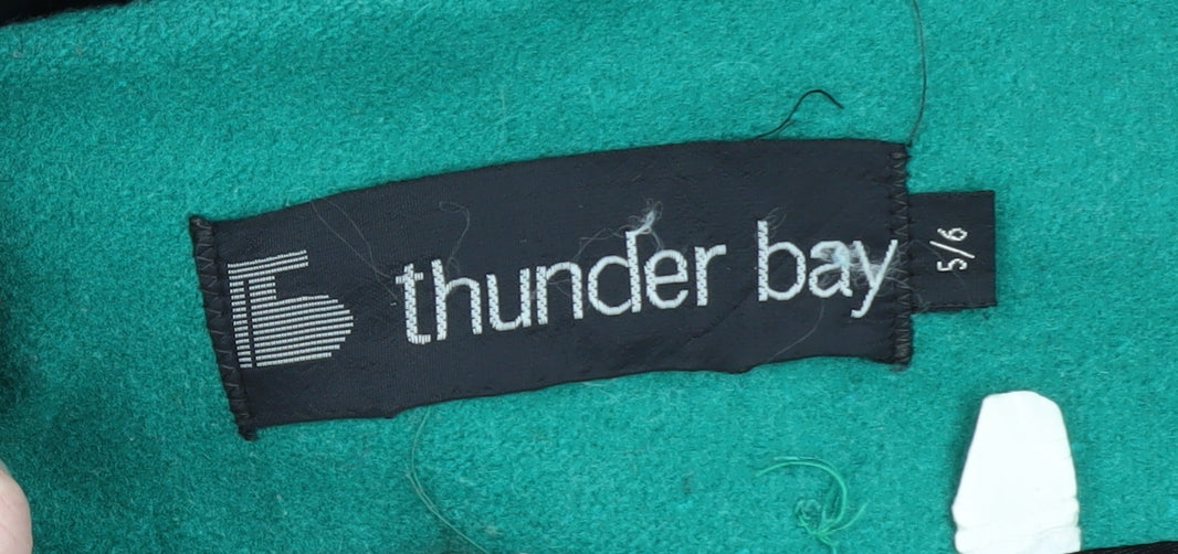 Thunder Bay Women Green Wool Mid-Length Overcoat Size 6