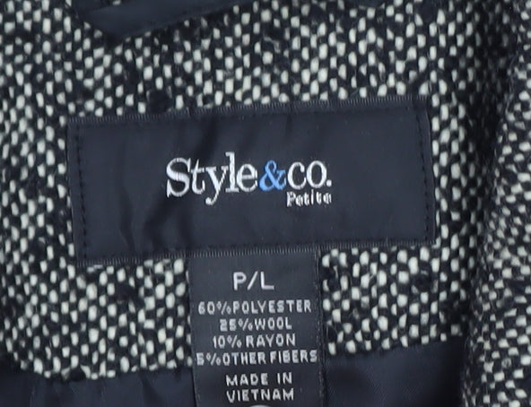 Style & Co Women’s Grey Wool Blend Petite Overcoat Size 12