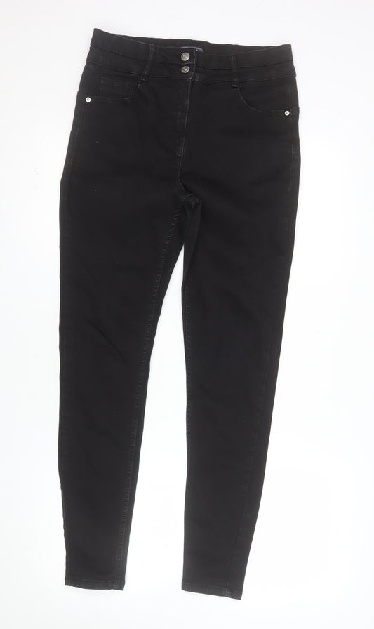 Additional front view of Falmer Heritage Women’s Black Skinny Jeans, size UK 12 Slim, Stretch Denim
