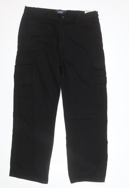 Additional front view of Lee Cooper Workwear Men's Black Cargo Trousers W38 L31