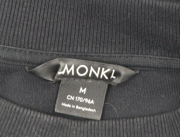 Monki Womens Black Long Sleeve Tunic Sweatshirt Dress Size 12