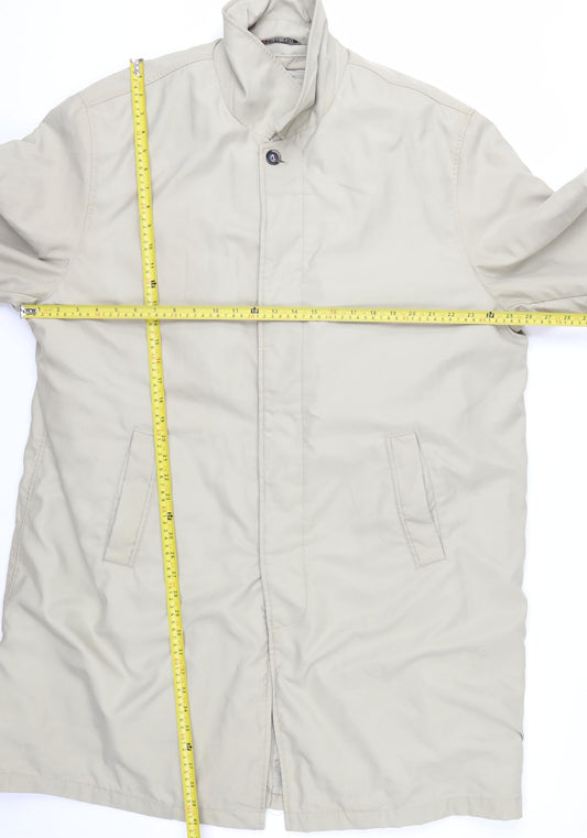 Ciro Citterio Men's Beige XL Overcoat Classic Long Formal Jacket