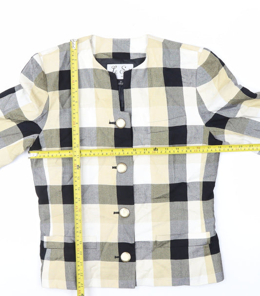 Le Suit Women’s Multicoloured Check Blazer Size 10 Regular Fit