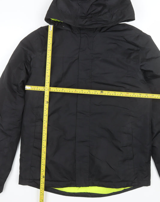 Crivit Men's Black Hooded Puffer Jacket Size 38 Regular Outdoor