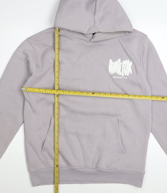 White Fox Women’s Grey Pullover Hoodie XL Cotton Logo Print