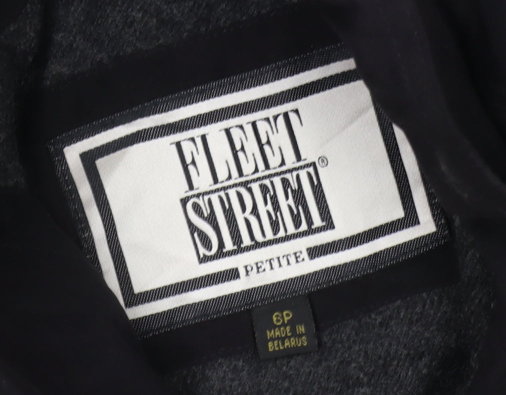 Fleet Street Women’s Black Petite Long Overcoat Size 6