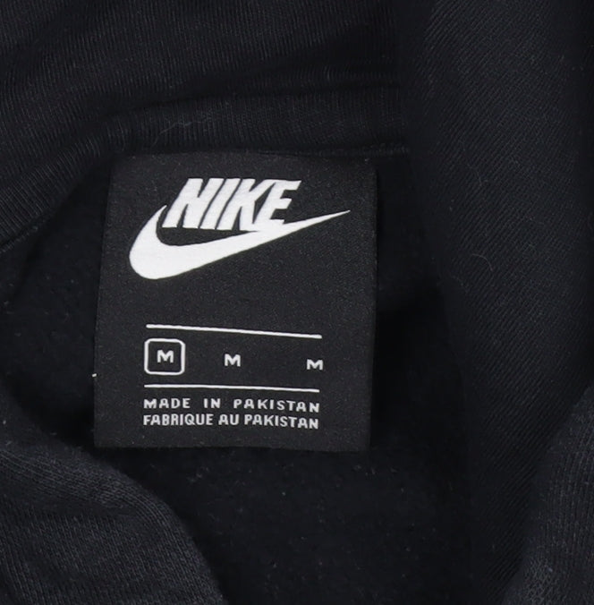 Nike Men's Black Pullover Hoodie M Logo Fleece Sweatshirt