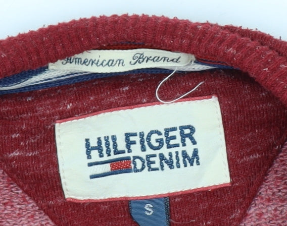 Additional view of Hilfiger Denim Men’s Red Crew Neck Pullover Sweatshirt, size S