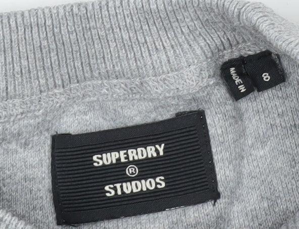 Superdry Studios Womens Grey Pullover Sweatshirt Size 8 Crew Neck