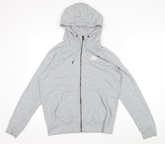 Nike Men’s Grey Full Zip Hoodie S Regular Fit Lightweight Fleece