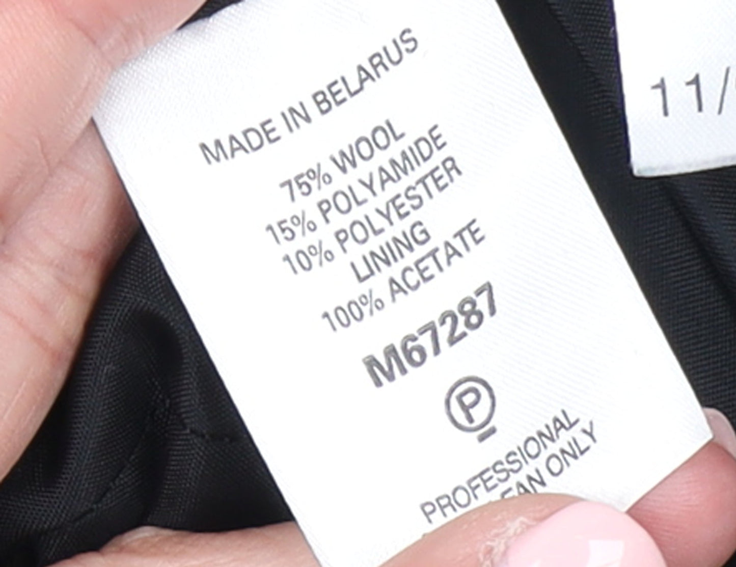 Next Petite Women's Black Wool Blend Mid-Length Coat Size 10
