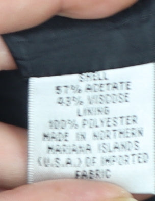 Talbots Petites Black Single-Breasted Blazer Women's Size 12 Petite Acetate Blend