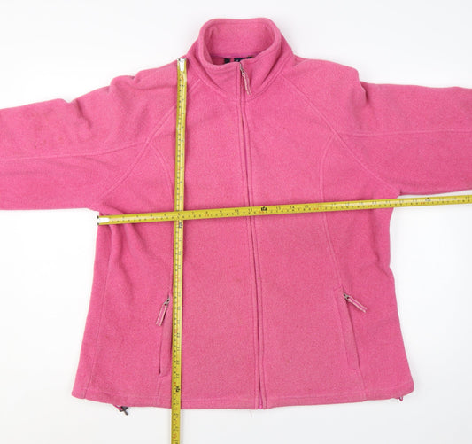 Lands' End Women’s Pink Fleece Full Zip Jacket XL