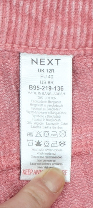 Next Women's Pink Corduroy Chino Trousers Size 12