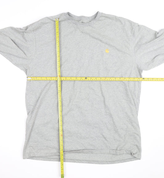 Carhartt Men’s Grey Long Sleeve Cotton Crew Neck Top 2XL
