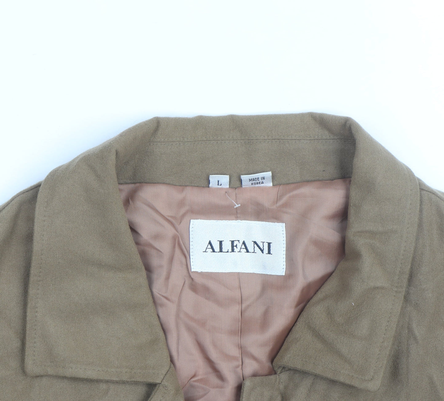 Alfani Men's Brown Cotton Lined Mid-Length Overcoat Size L