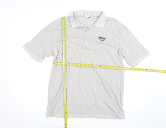 Lee Cooper Men's Beige Cotton Polo Shirt Size M Regular Fit