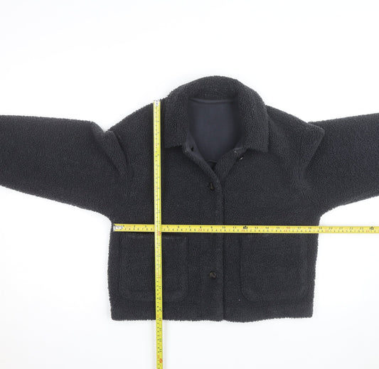 Uniqlo Men’s Black Fleece Button Jacket Size M Casual Winter Warm