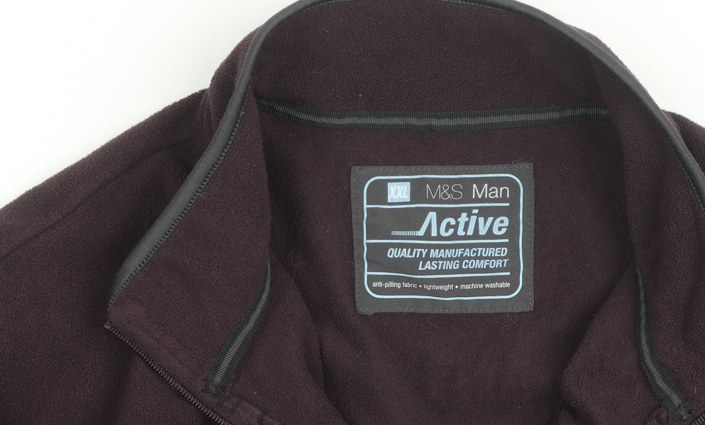 Marks and Spencer Men's Purple 2XL Fleece Full Zip Jacket