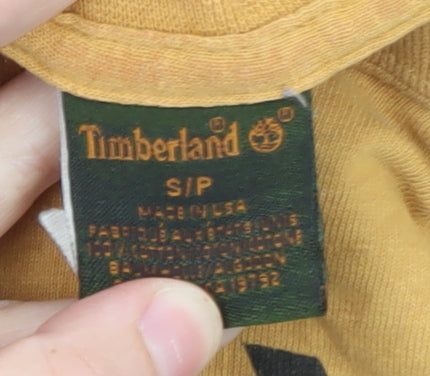Timberland Men’s Yellow Logo Graphic T-Shirt Size S Vintage Cotton